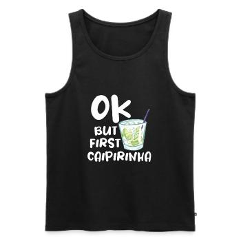 Caipirinha Cocktail Bartender Drinking Humor - Men's Premium Organic Tank Top - black - Front - AI Model Male 178 light (178cm)