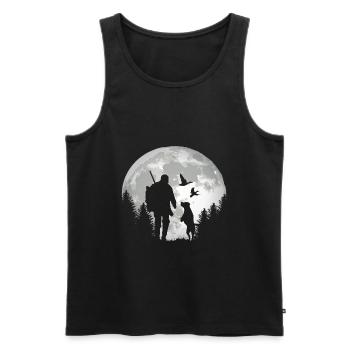 Chasseurs de chasse avec chemise chien pour les chasseurs - Débardeur bio Premium Homme - noir - Devant - AI Model Male 178 light (178cm)