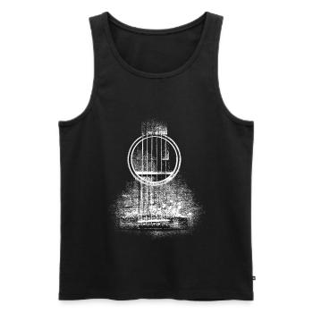 Instrument de musique rock guitare acoustique vintage - Débardeur bio Premium Homme - noir - Devant - Michal (187cm)