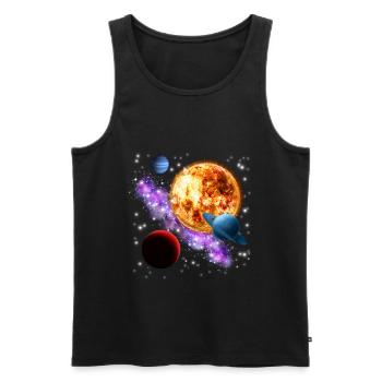 Universum - Männer Premium Bio Tank Top - Schwarz - Vorne - Michal (187cm)