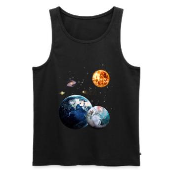 Weltraum - Männer Premium Bio Tank Top - Schwarz - Vorne - Michal (187cm)