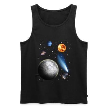 Universum - Männer Premium Bio Tank Top - Schwarz - Vorne - Michal (187cm)