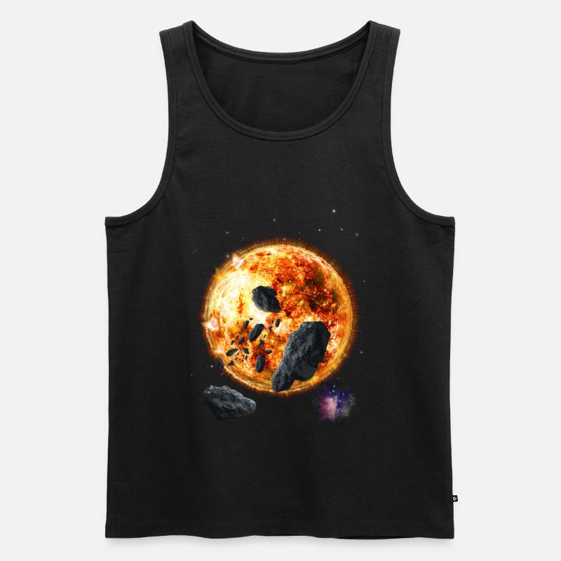Sonne - Männer Premium Bio Tank Top - Schwarz