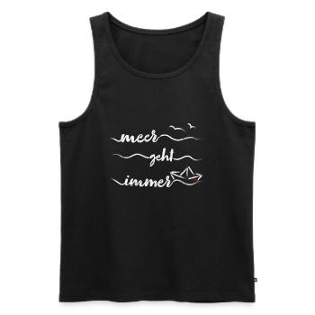 Papierschiff Meer Papierboot Papierschiffchen - Männer Premium Bio Tank Top - Schwarz - Vorne - AI Model Male 178 light (178cm)