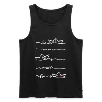 Papierschiff Meer Papierboot Papierschiffchen - Männer Premium Bio Tank Top - Schwarz - Vorne - AI Model Male 178 light (178cm)