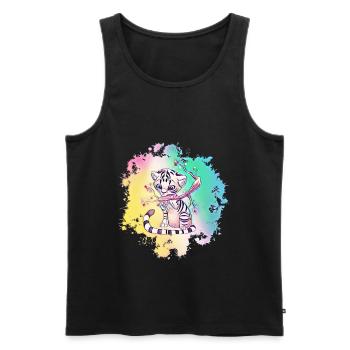tiger - Men's Premium Organic Tank Top - black - Front - AI Model Male 178 light (178cm)