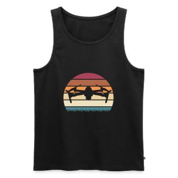Drohnen Shirt für Drohnen Piloten - Männer Premium Bio Tank Top - Schwarz - Vorne - Michal (187cm)