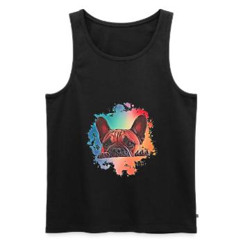 Bouledogue français - Débardeur bio Premium Homme - noir - Devant - Michal (187cm)