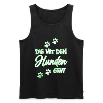 Die mit den Hunden geht | Hundebesitzerin Geschenk - Männer Premium Bio Tank Top - Schwarz - Vorne - Michal (187cm)