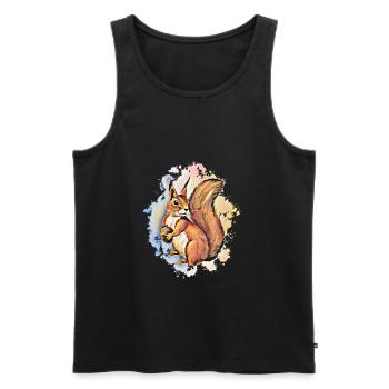 squirrel - Men's Premium Organic Tank Top - black - Front - Michal (187cm)