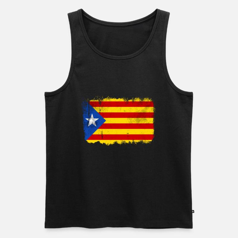 Katalonien Flagge - Männer Premium Bio Tank Top - Schwarz