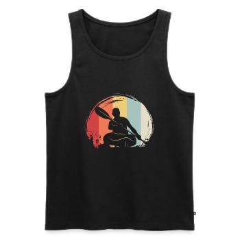 Vintage Kayaking - Men's Premium Organic Tank Top - black - Front - Michal (187cm)