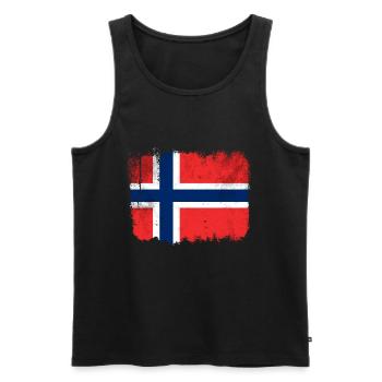 Norvège Drapeau - Débardeur bio Premium Homme - noir - Devant - AI Model Male 178 light (178cm)