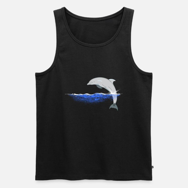 Springender Delfin Delfine Design - Männer Premium Bio Tank Top - Schwarz