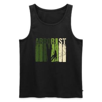 Arboriste cadeau arboriculteur forestier forêt - Débardeur bio Premium Homme - noir - Devant - AI Model Male 178 light (178cm)