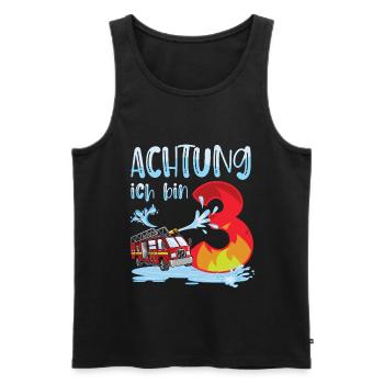 3. Geburtstag Junge 3 Feuerwehrauto im Einsatz - Männer Premium Bio Tank Top - Schwarz - Vorne - Michal (187cm)