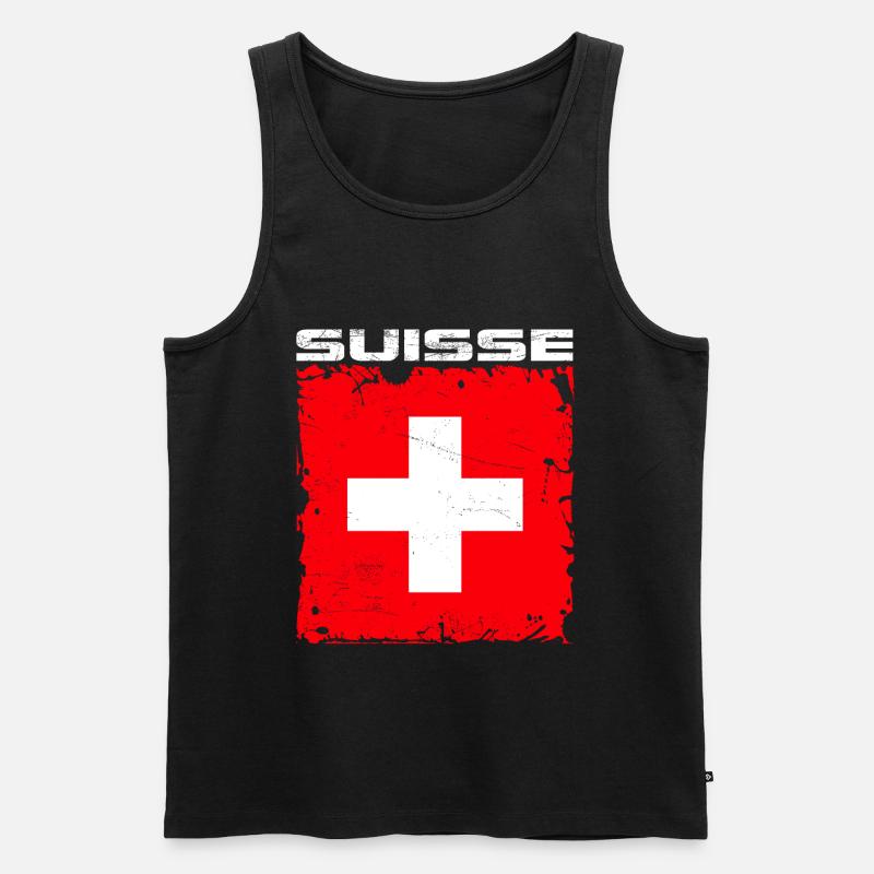 Schweiz Fan - Männer Premium Bio Tank Top - Schwarz