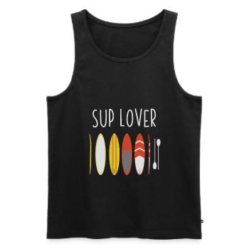 Amateur de SUP - Débardeur bio Premium Homme - noir - Devant - AI Model Male 178 light (178cm)