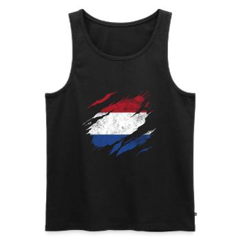Netherlands Flag - Men's Premium Organic Tank Top - black - Front - AI Model Male 178 light (178cm)