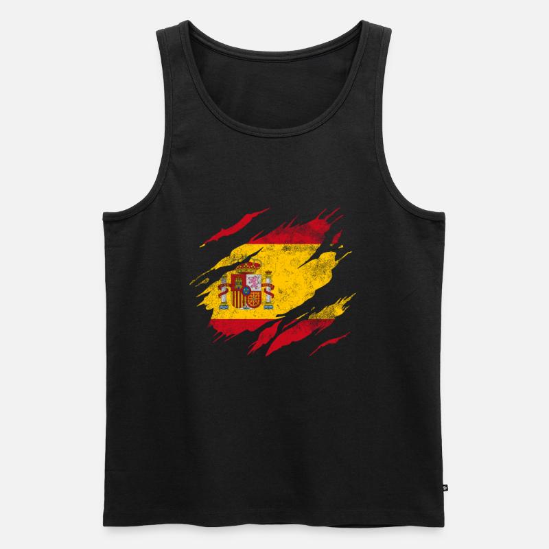 Spanien Flagge - Männer Premium Bio Tank Top - Schwarz