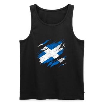 Drapeau Ecosse - Débardeur bio Premium Homme - noir - Devant - Michal (187cm)