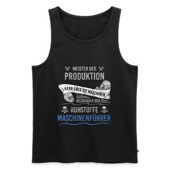 Meister der Produktion Maschinenführer - Männer Premium Bio Tank Top - Schwarz - Vorne - Michal (187cm)