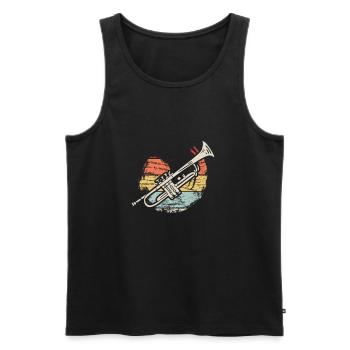 Trompete - Männer Premium Bio Tank Top - Schwarz - Vorne - Michal (187cm)