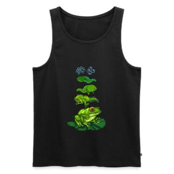 Frosch Kaulquappe Biologie Metamorphose Zyklus - Männer Premium Bio Tank Top - Schwarz - Vorne - Michal (187cm)