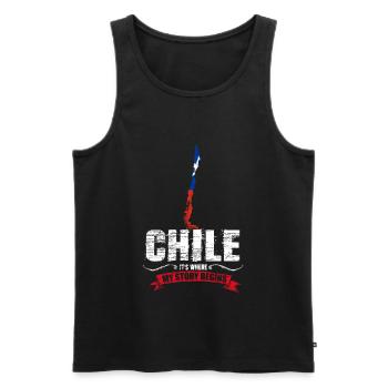 Chile - Männer Premium Bio Tank Top - Schwarz - Vorne - AI Model Male 178 light (178cm)