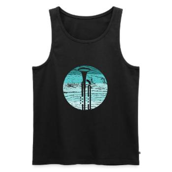 Trompete - Männer Premium Bio Tank Top - Schwarz - Vorne - Michal (187cm)