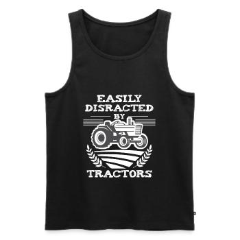 Ferme d'amour drôle de tracteur agricole - Débardeur bio Premium Homme - noir - Devant - AI Model Male 178 light (178cm)