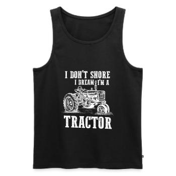 Drôle de conducteur de tracteur fermier ronflement fermier - Débardeur bio Premium Homme - noir - Devant - AI Model Male 178 light (178cm)