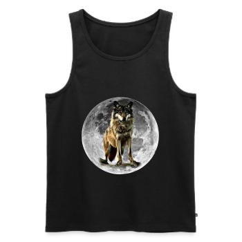 wolf - Men's Premium Organic Tank Top - black - Front - Michal (187cm)