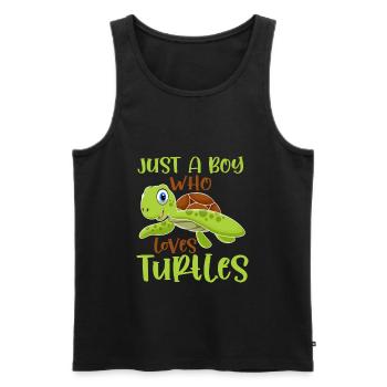 Tortues amateurs Jeunes Reptiles Fan Enfant - Débardeur bio Premium Homme - noir - Devant - Michal (187cm)