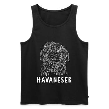 Blanc bichon havanais - Débardeur bio Premium Homme - noir - Devant - Michal (187cm)