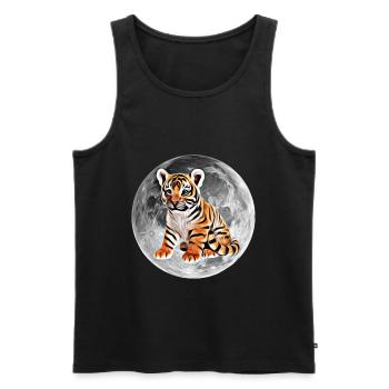 tigre - Débardeur bio Premium Homme - noir - Devant - Michal (187cm)