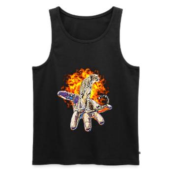 Gepard - Männer Premium Bio Tank Top - Schwarz - Vorne - Michal (187cm)