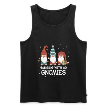 Lustige Weihnachtszwerge Weihnachtsmann Gnom - Männer Premium Bio Tank Top - Schwarz - Vorne - Michal (187cm)