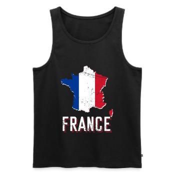 France - Men's Premium Organic Tank Top - black - Front - Michal (187cm)