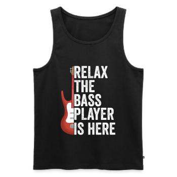 Bass Bassist Bass-Gitarrist Geschenkidee Lustig - Männer Premium Bio Tank Top - Schwarz - Vorne - Michal (187cm)