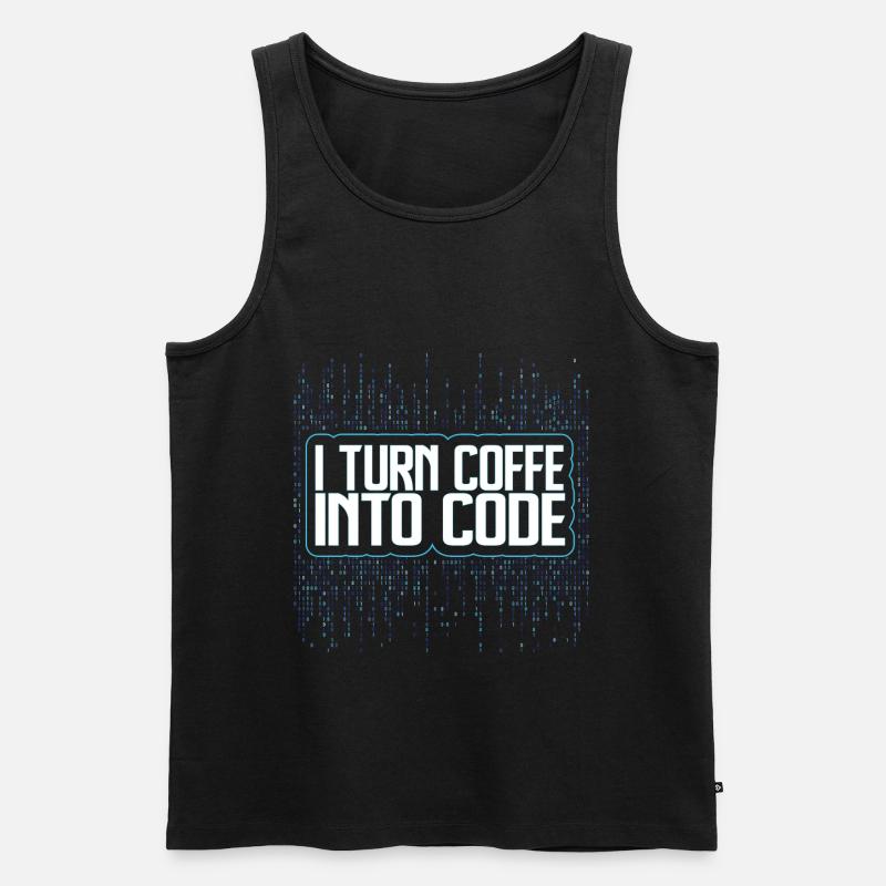 Funny Programmers Coding Coffee Gift - Männer Premium Bio Tank Top - Schwarz