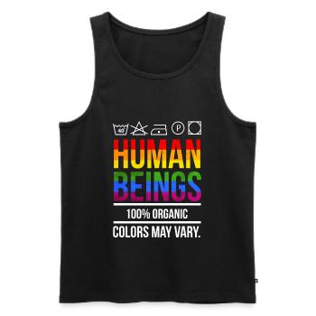 Égalité des droits humains LGBT - Débardeur bio Premium Homme - noir - Devant - Michal (187cm)