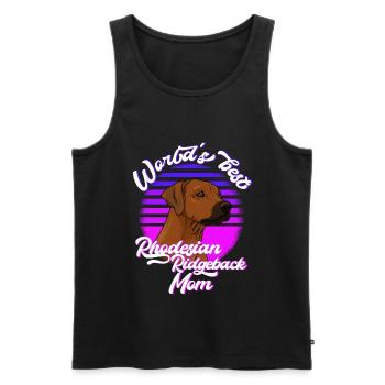 Rhodesian Ridgeback Mom Gift Dog T-Shirt - Men's Premium Organic Tank Top - black - Front - Michal (187cm)