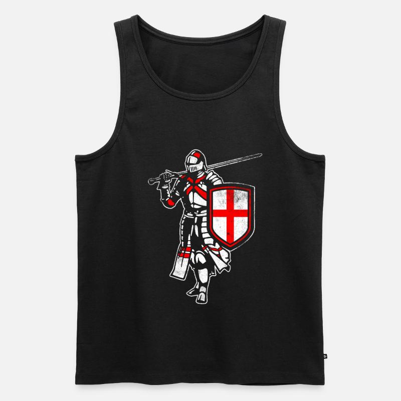 Englischer Ritter - Männer Premium Bio Tank Top - Schwarz