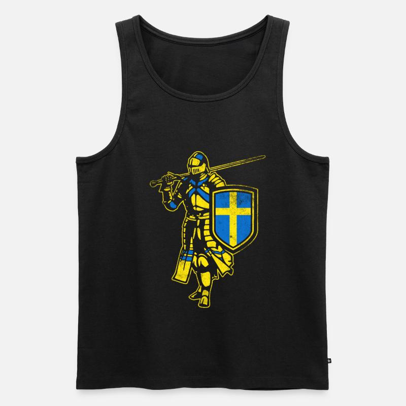 Schwedischer Ritter - Männer Premium Bio Tank Top - Schwarz