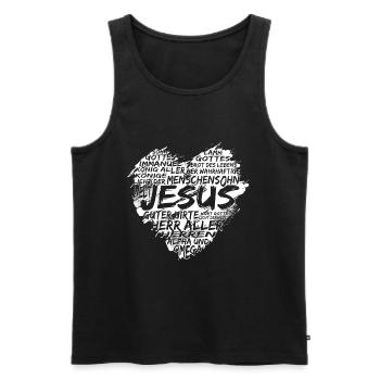 Jesus Christus Herz Geschenk Christen - Männer Premium Bio Tank Top - Schwarz - Vorne - Michal (187cm)