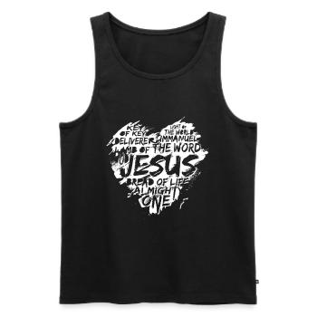 Jesus Christus Herz Geschenk Christen - Männer Premium Bio Tank Top - Schwarz - Vorne - Michal (187cm)