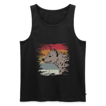 Hyäne - Männer Premium Bio Tank Top - Schwarz - Vorne - Michal (187cm)
