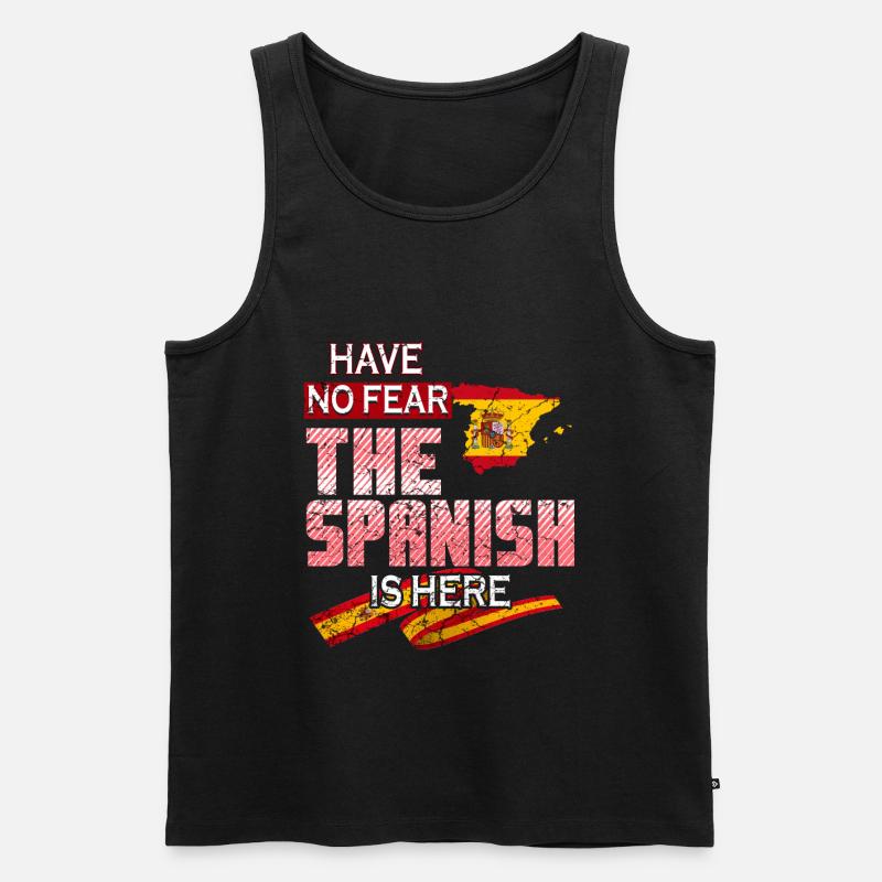 Lustiger Spanier - Männer Premium Bio Tank Top - Schwarz