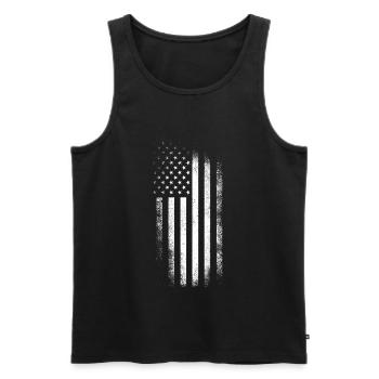 Vintage USA Usa Drapeau Amérique - Débardeur bio Premium Homme - noir - Devant - Michal (187cm)
